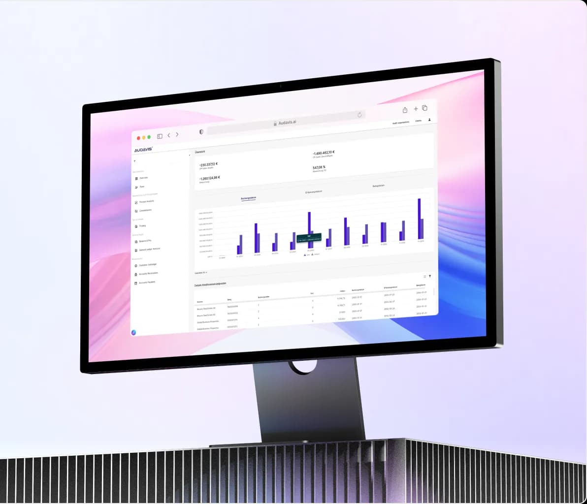 CTA - Monitor displaying Audavis dashboard 